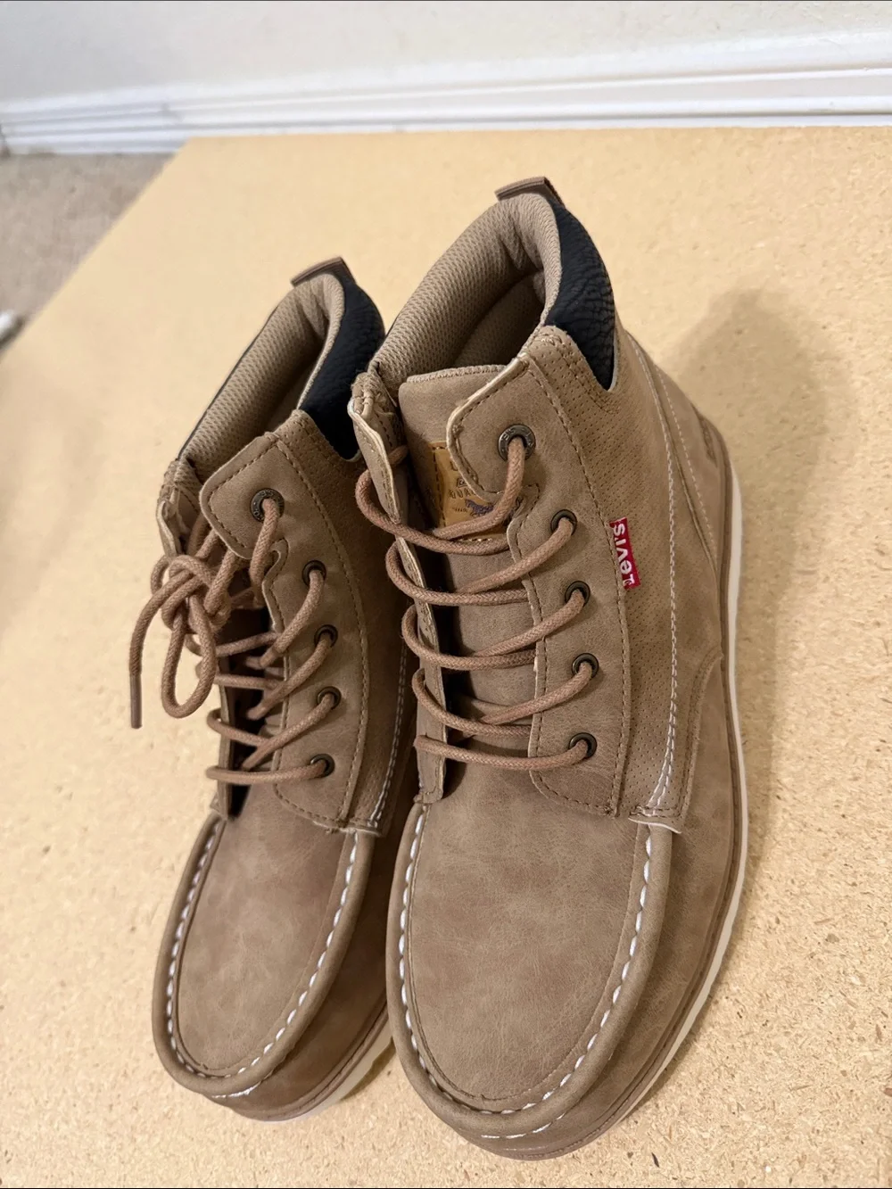 Levi's Kids Tan High-Top Moc Toe Boots